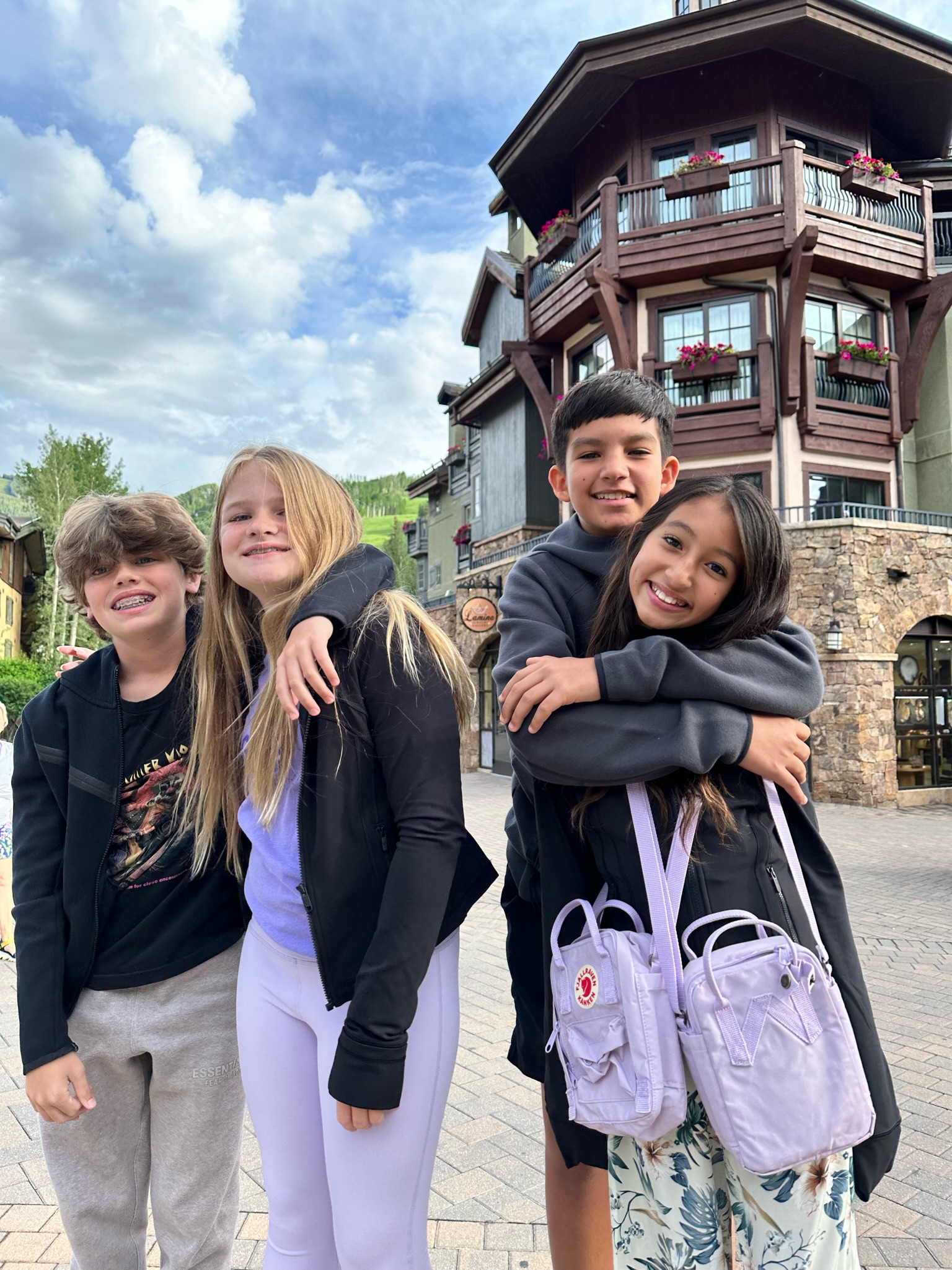 Parker, Mac, Xavier and Zoe in Vail